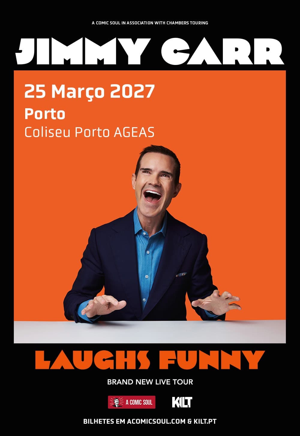 Jimmy Carr | Laughs Funny — official Coliseu Porto Ageas artwork