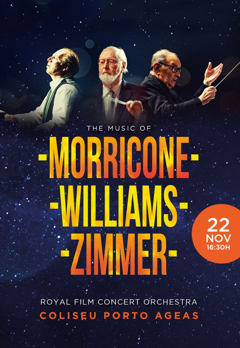 THE MUSIC OF MORRICONE, ZIMMER & WILLIAMS — official Coliseu Porto Ageas artwork